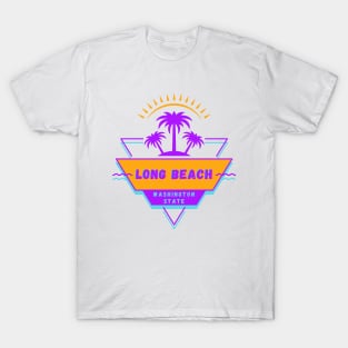 Long Beach Washington State Vibes 80's T-Shirt